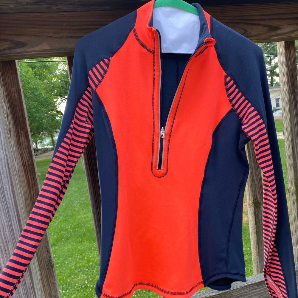 Navy blue and orange Lululemon Athletica pullover